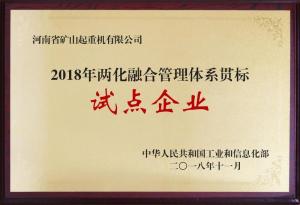 2018 年两化融合管理体系贯标试点企业